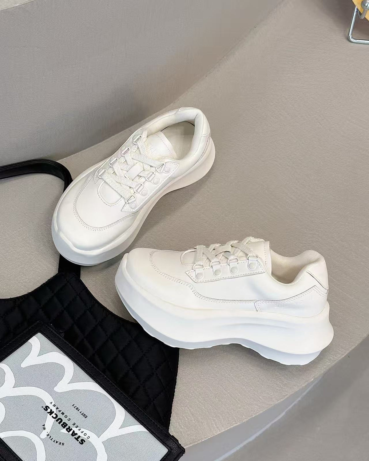 Women's Mesh Surface Clunky Muffin Bottom Small Light Trendy Height Women's Sports Shoes