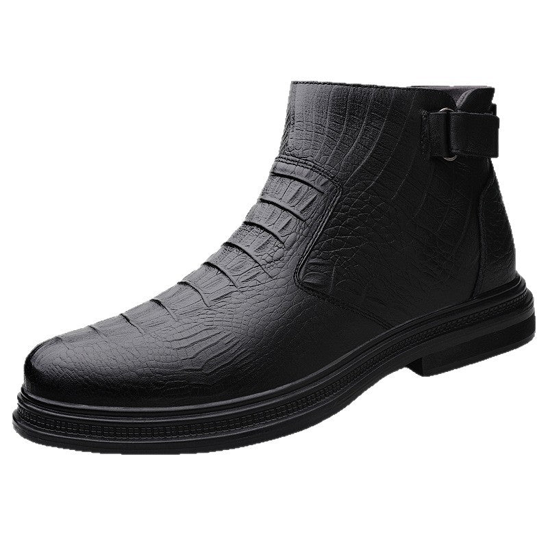 Men's Business Middle High Top Slip-on Surface Leisure Short Outdoor Keep Boots