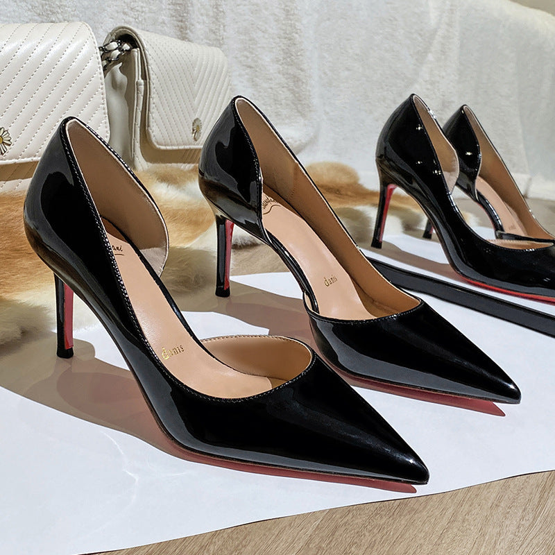 Women's Autumn Temperament Plus Size High-grade Nude Heels