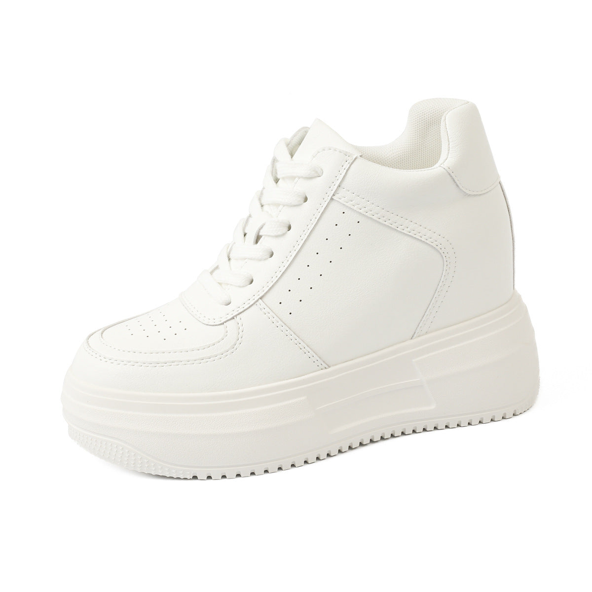 Women's White Invisible Height Increasing Insole Platform Women's Shoes