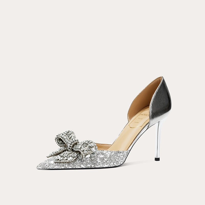 Women's Low-cut Rhinestone Bow Temperament French Style Women's Fashion Shoes
