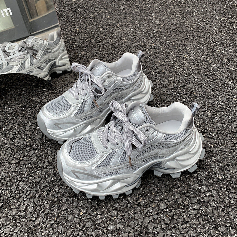 Women's Paris Platform Dad Spring Sier Gray Comfortable Portable Women's Casual Shoes