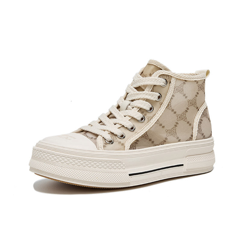 Women's High Top White Mesh Summer Thin Sports Casual Shoes