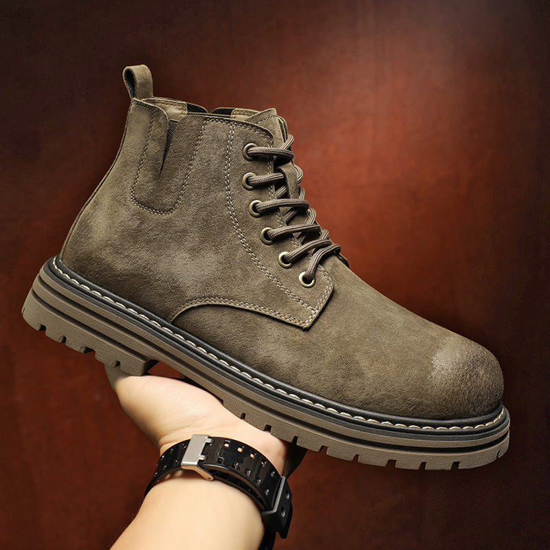 Men's Genuine Fashion Suede British Style Middle Men's Martin Boots