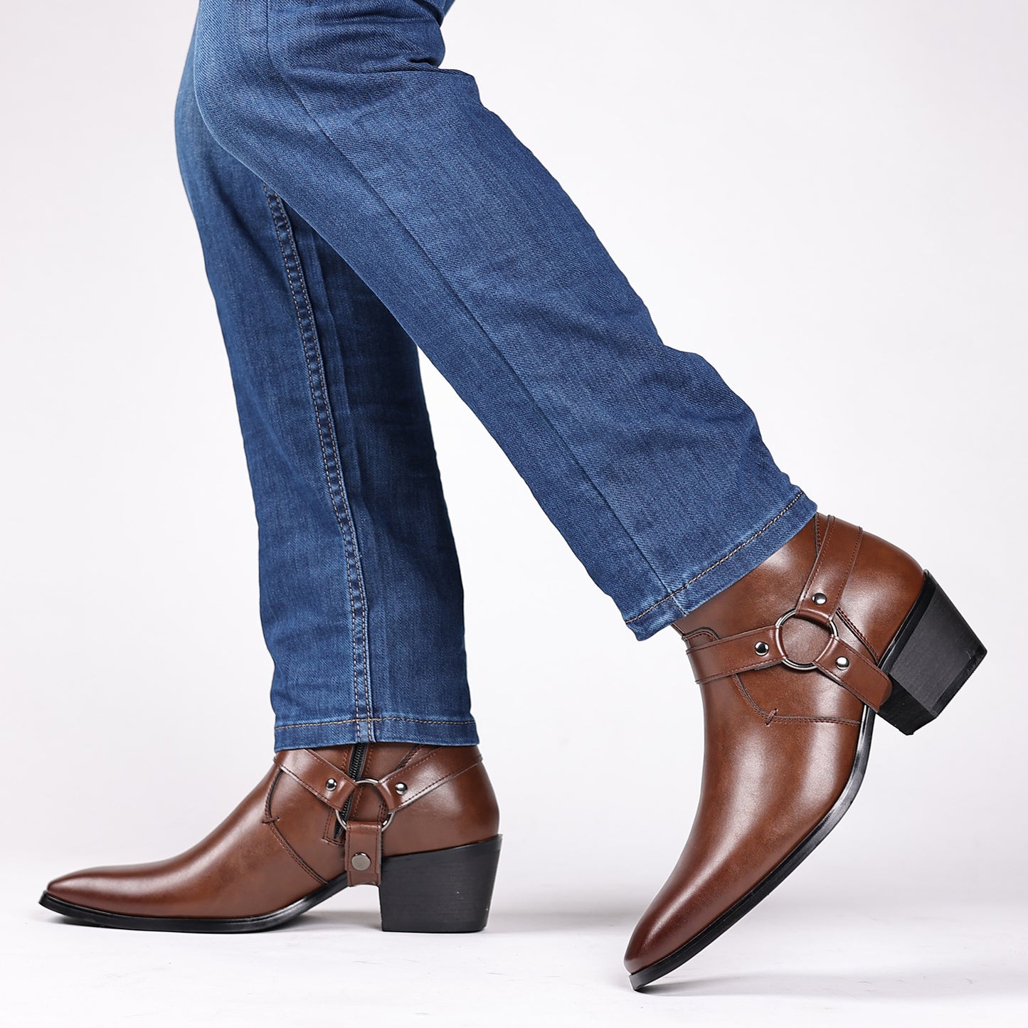 Men's Olympic British Chelsea Rivet Personality High Men's Leather Boots