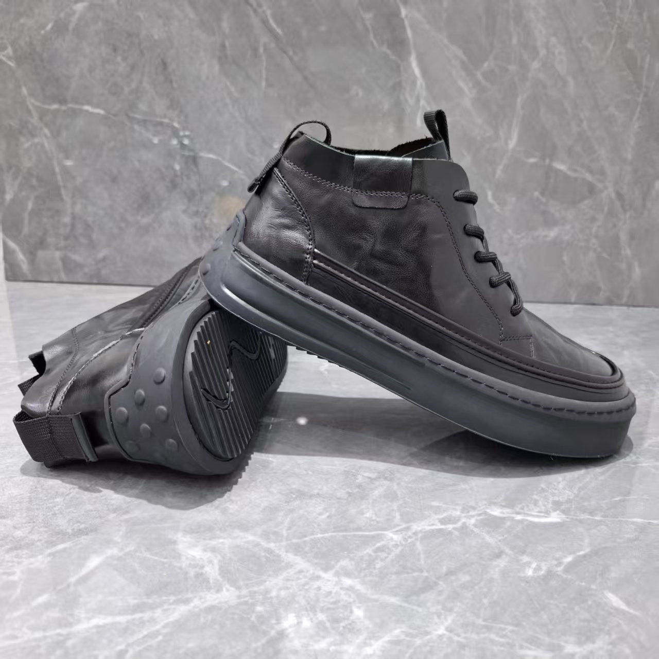 Men's Horse Breathable Genuine Retro Worker Short Boots