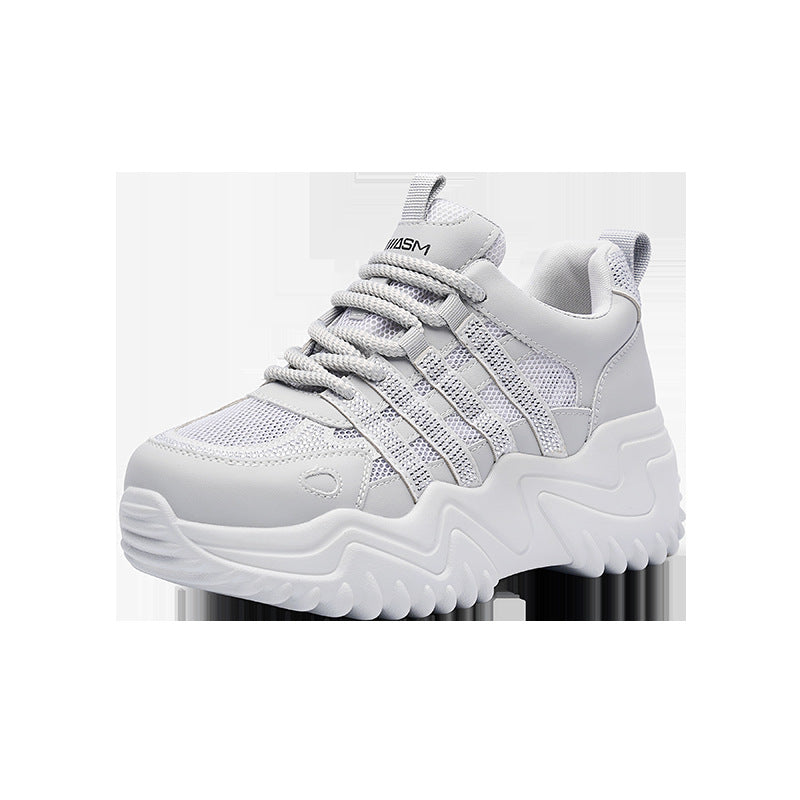 Women's Summer Fashion Thick Bottom Increased White Sports Casual Shoes