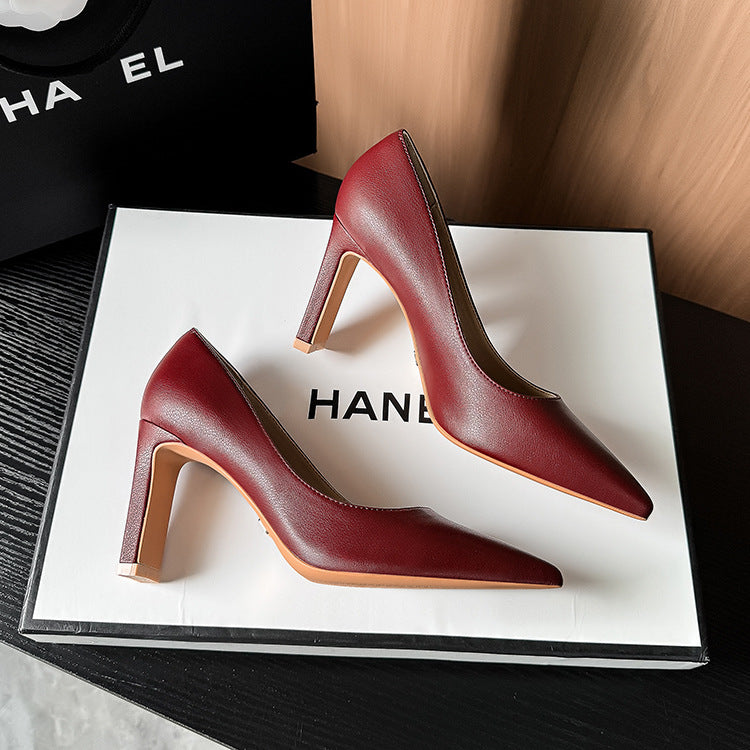Women's Professional Square Pointed Toe Temperament Wild Soft Not Men's Shoes