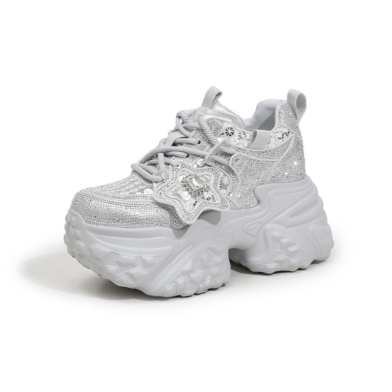 Women's Platform Dad Breathable Hollow Mesh Surface Women's Sports Shoes