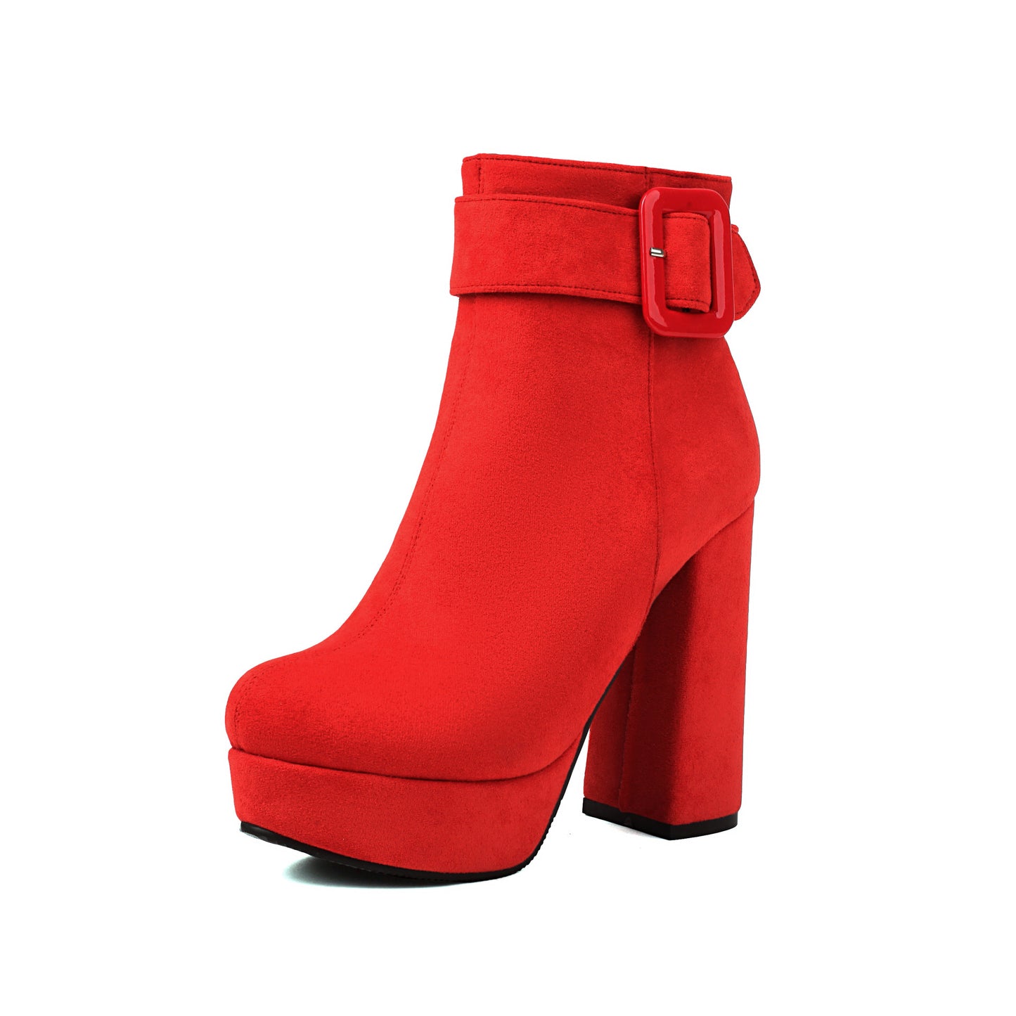 Women's Punk Thick Bottom Waterproof Platform Belt Buckle Women's Leather Boots