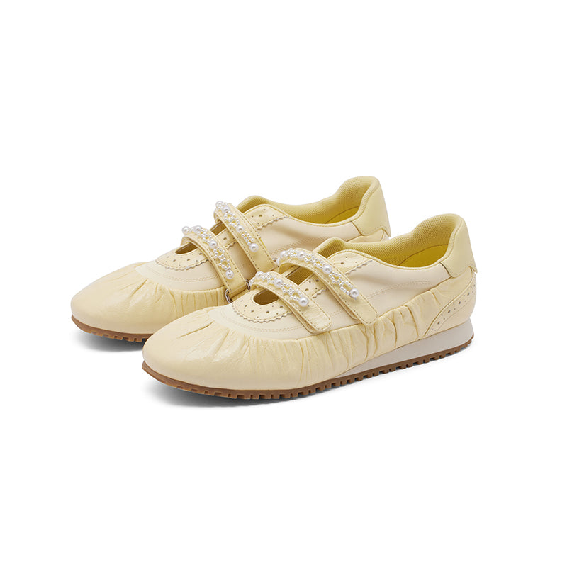 Women's Spring Retro Mary Jane Brown Pearl Women's Fashion Shoes
