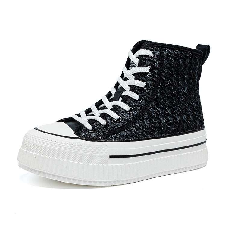 Women's Korean Style Platform White Sports Single Women's Shoes