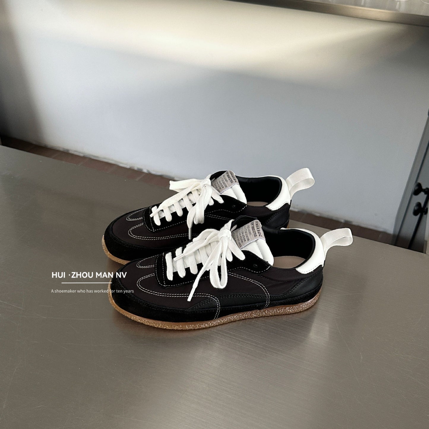 Women's Training Spring Stitching Tied Genuine Flat Sneakers