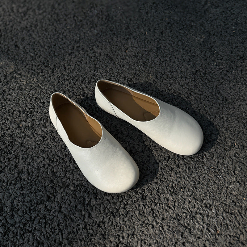 Women's Summer Round Toe Cute Compact Design Genuine Flat Daily Women's Shoes