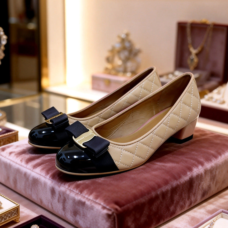 Women's Mary Jane Chunky Pumps High-grade Commuter Genuine Soft Kitten Not Women's Fashion Shoes