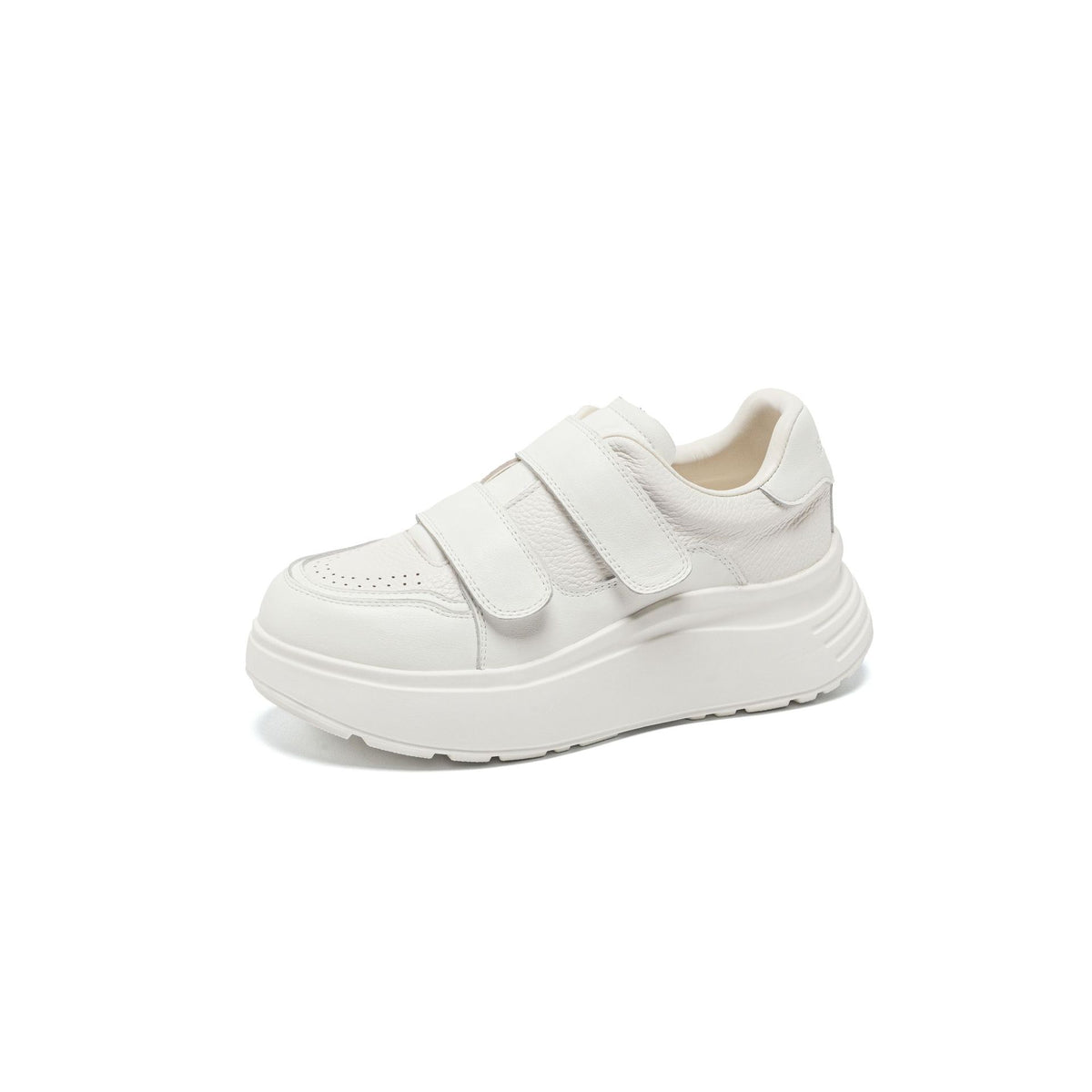 Women's Genuine Retro White Platform Hight Increasing Board Casual Shoes