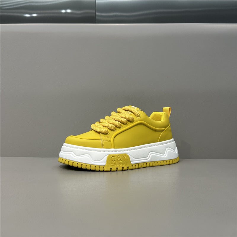 Men's Single-layer Versatile Solid Color Korean Style Platform Men's Sports Shoes