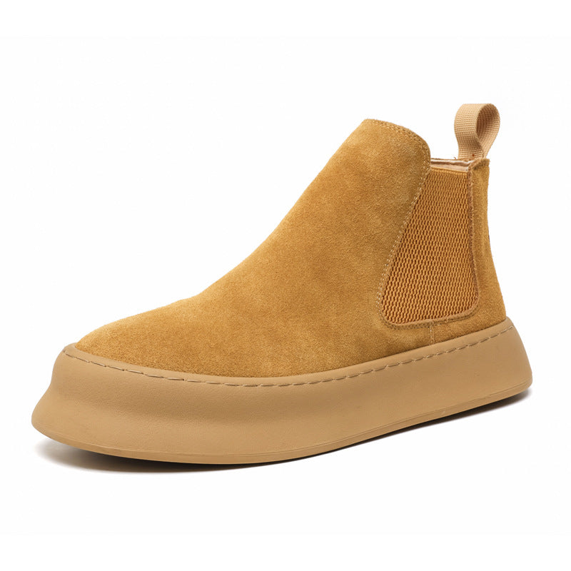 Men's British Style Chelsea Breathable Platform Elevator Ankle Boots
