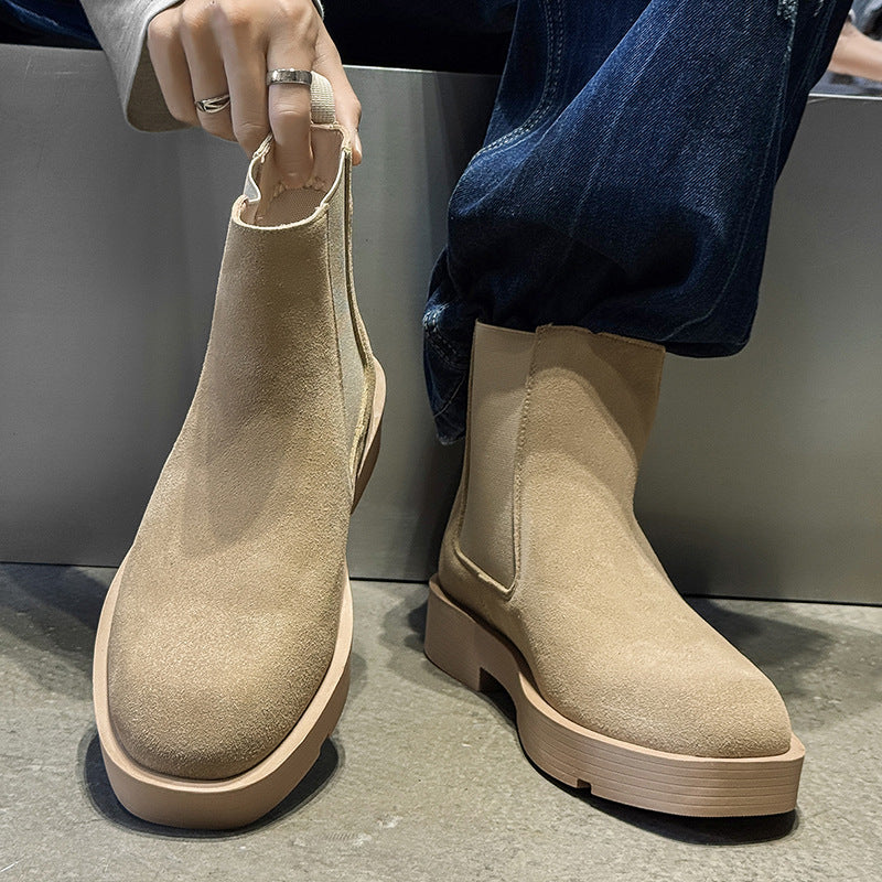 Men's Platform Chelsea Height Increasing Insole Short Boots