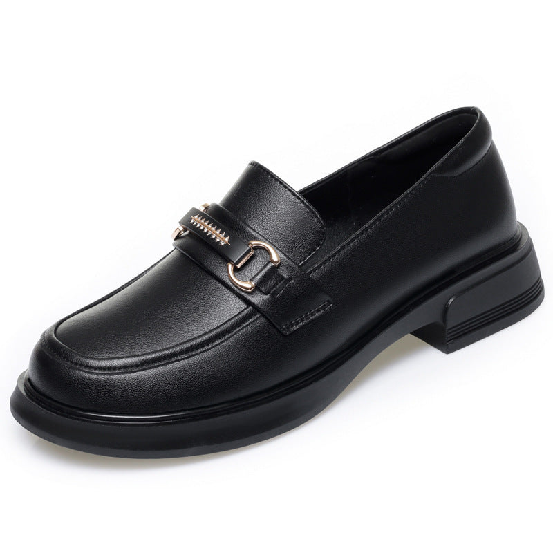 Soft Bottom French Style British Flat Metal Women's Fashion Shoes