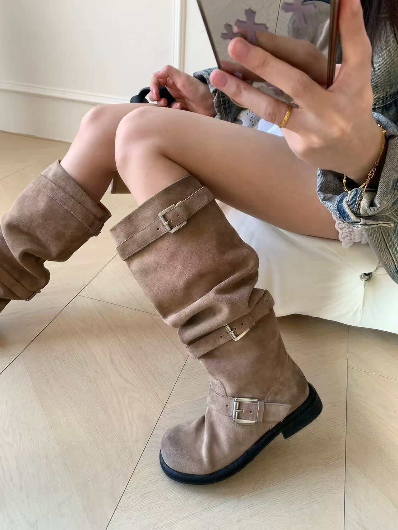 Super Large Tube Circumference Mid Pile Style Classic Heels
