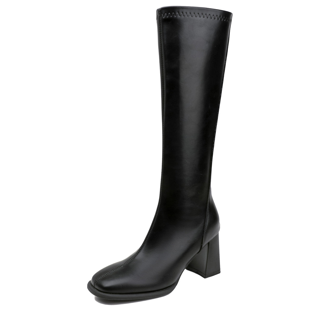 Female Below The Knee High Leg Skinny Small Knight Women's Leather Boots