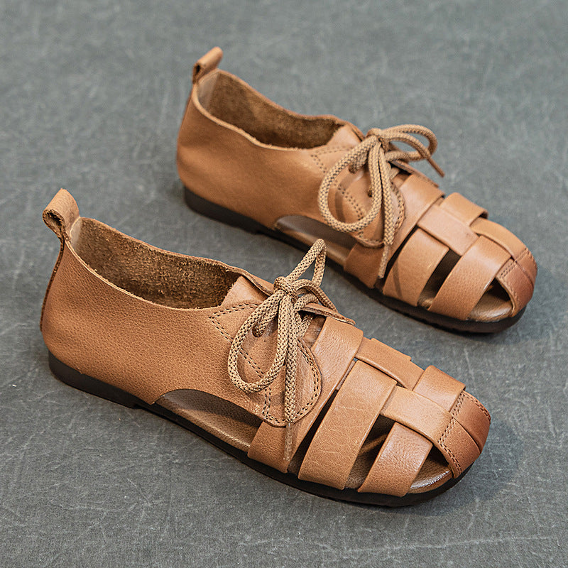 Women's First Layer Cow Soft Bottom Artistic Crafts Men's Shoes
