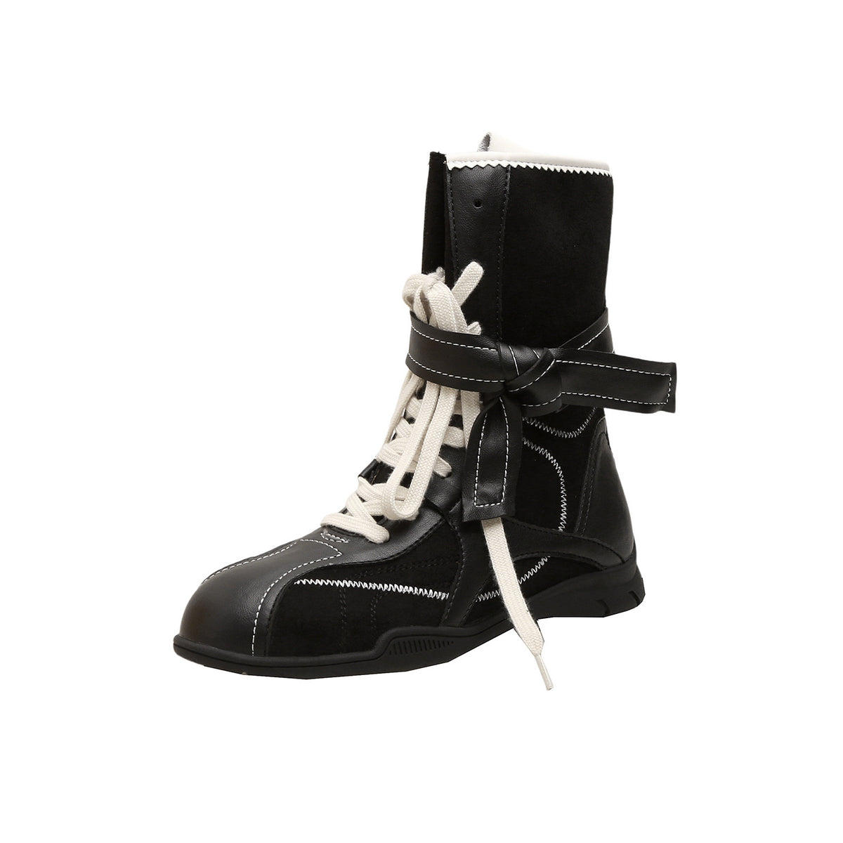 Women's Cowhide Fashionable Retro Side Zipper Safari Jacket German Training Martin Women's Leather Boots