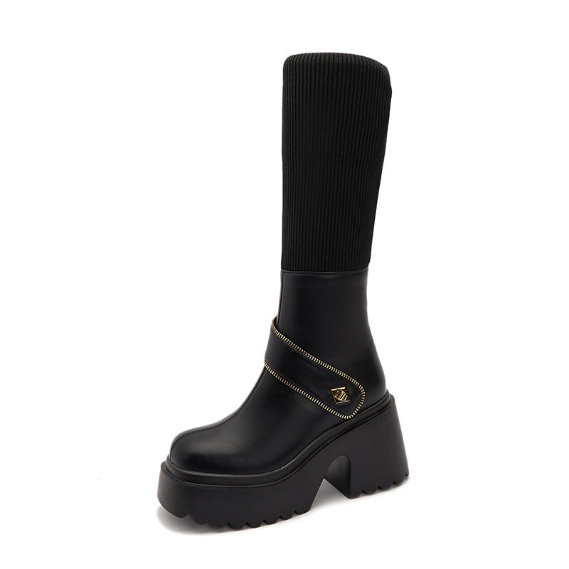 Women's Thick Bottom Long Rider Stretch Thin Thigh Boots