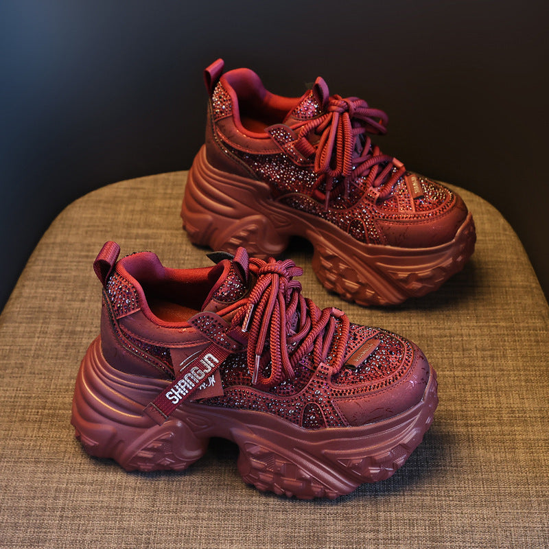 Women's Platform Height Increasing Insole Autumn Muffin Fashion Sports Casual Shoes