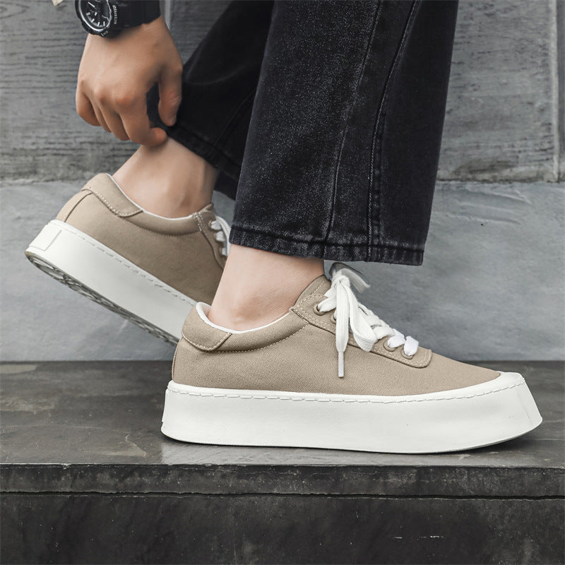 Men's Skate Breathable Trendy Versatile Platform Height Men's Casual Leather Shoes