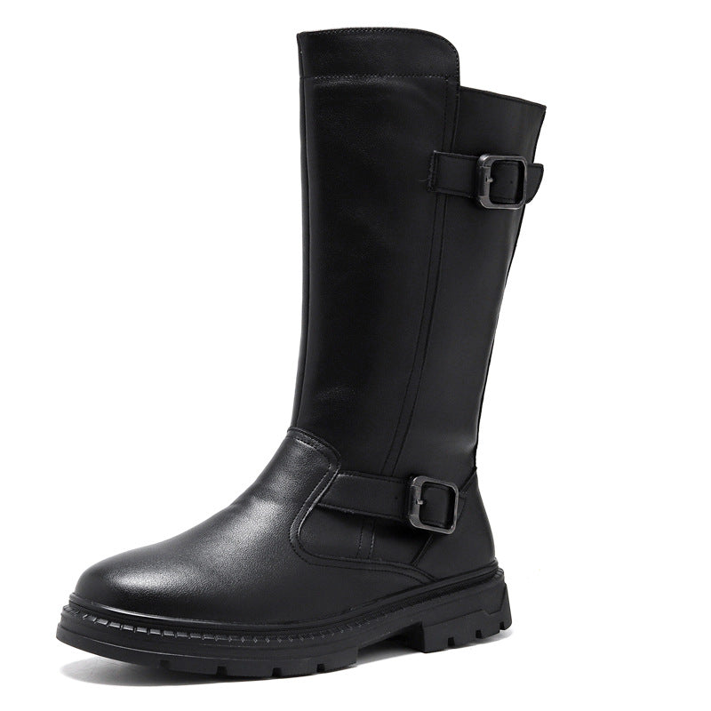 Men's Top Martin Genuine Knee-high Knight Long Thick Men's Leather Boots