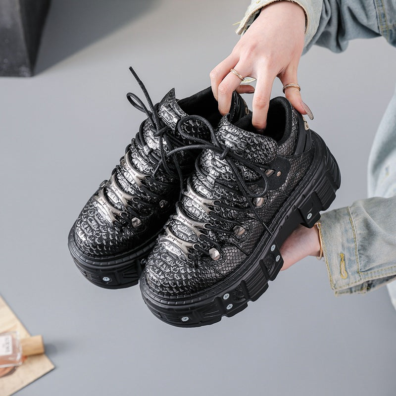 Women's Punk Height Increasing Platform Tank Bottom Women's Sports Shoes