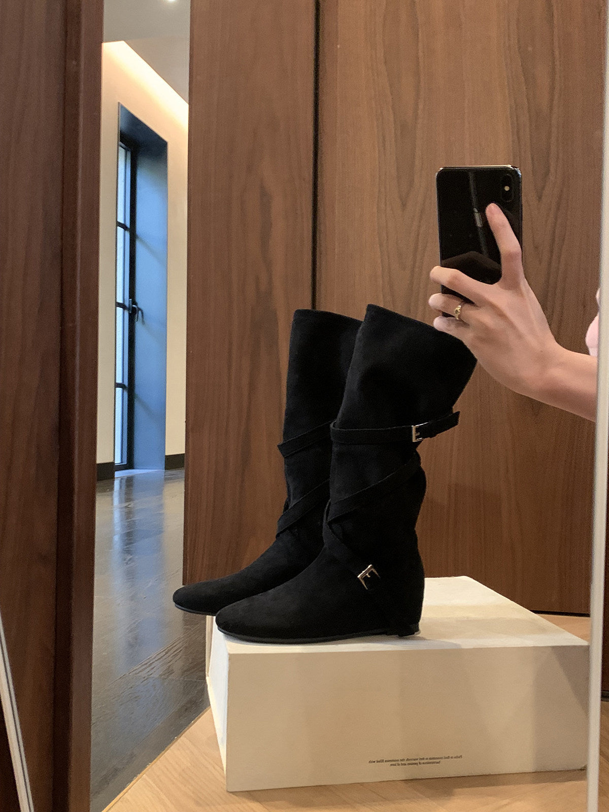 Women's Genuine Retro Autumn Pile Style Slim Women's Leather Boots