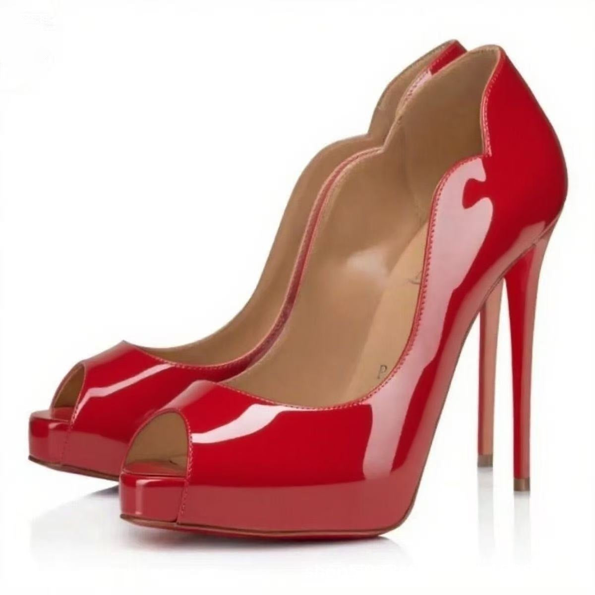 Women's Anchor Rivet Red Sole Pointed High Heels