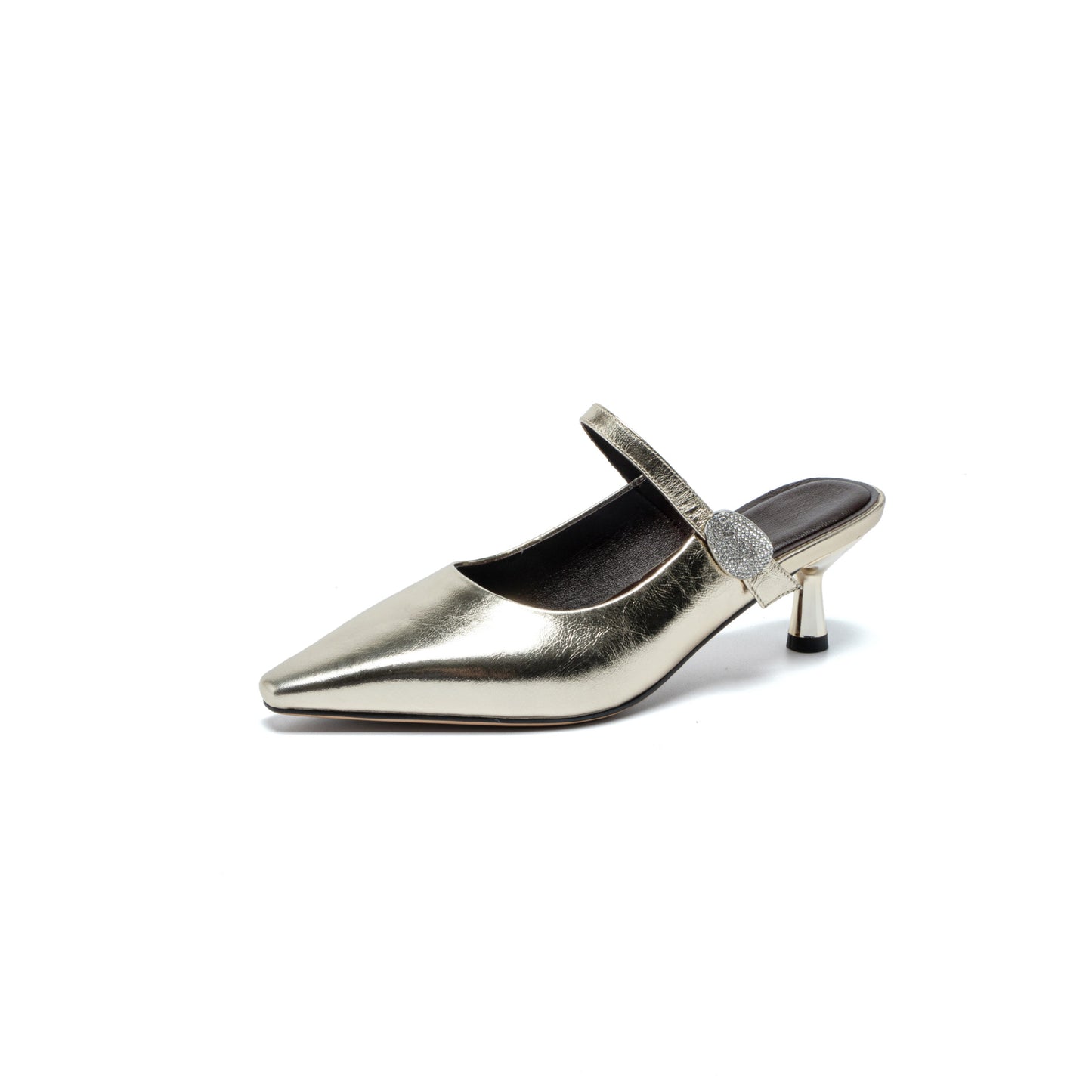 Women's First Layer Cowhide French Closed Toe Inside Outside Stilettos High Heeled Sandals