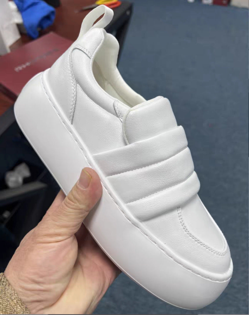Drill Buckle Square Bread Genuine Platform Sports Casual Shoes