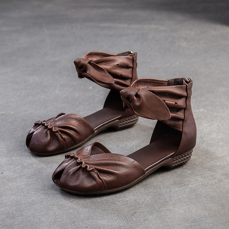Women's Comfortable Breathable Peep Toe Versatile Fashion Flat Sandals
