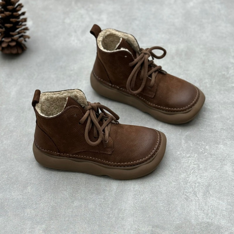 Women's Short Handmade Cotton Linen Style Wide Boots