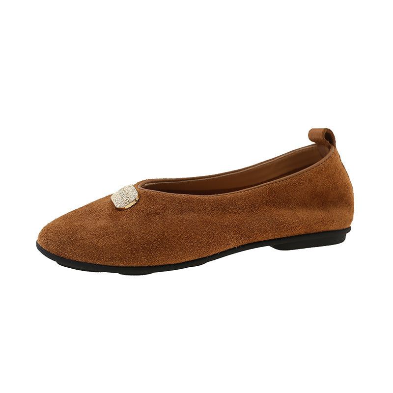 Women's Spring Flat Bottom Slip-on Round Toe Loafers