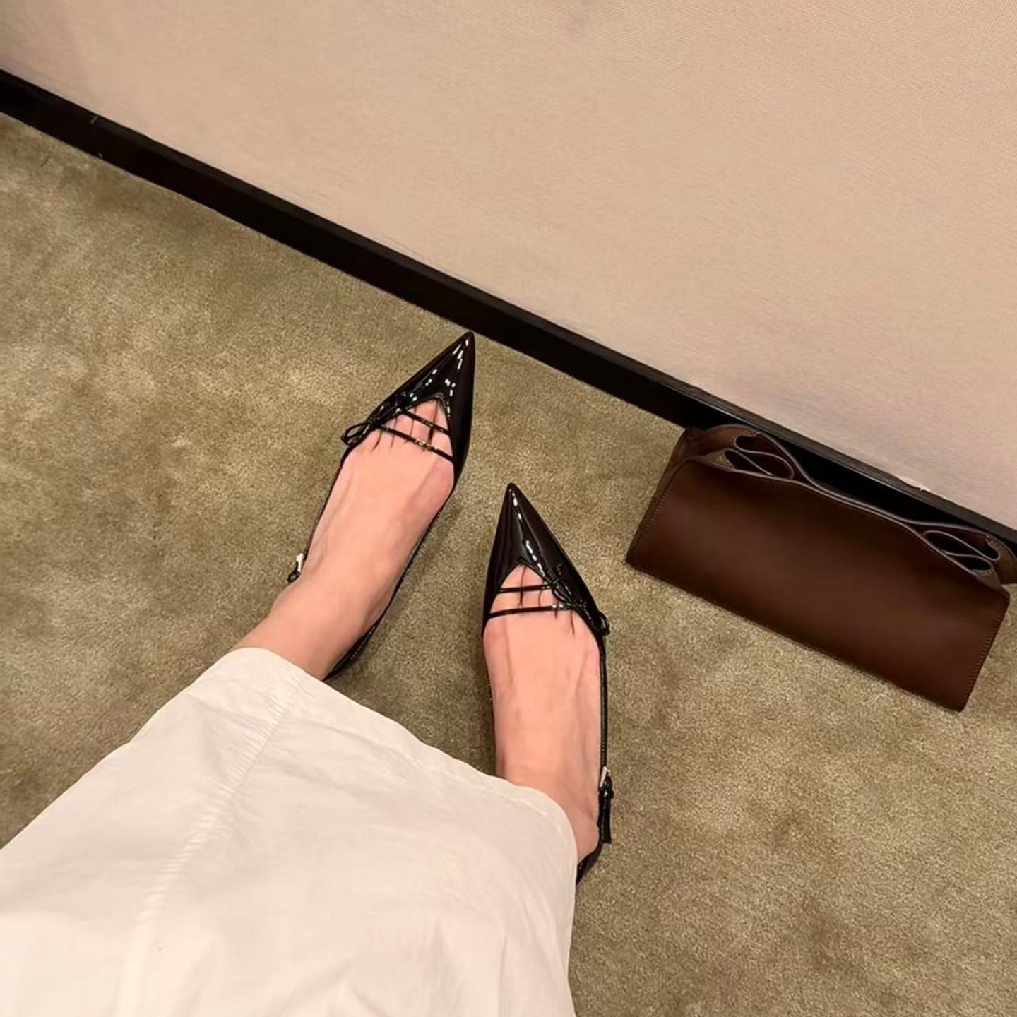 Women's French Style Bowknot Pumps Niche Temperament High Cat Mary Women's Fashion Shoes
