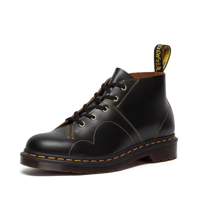 Women's & Men's Face Martin For British Short Round Women's Leather Boots