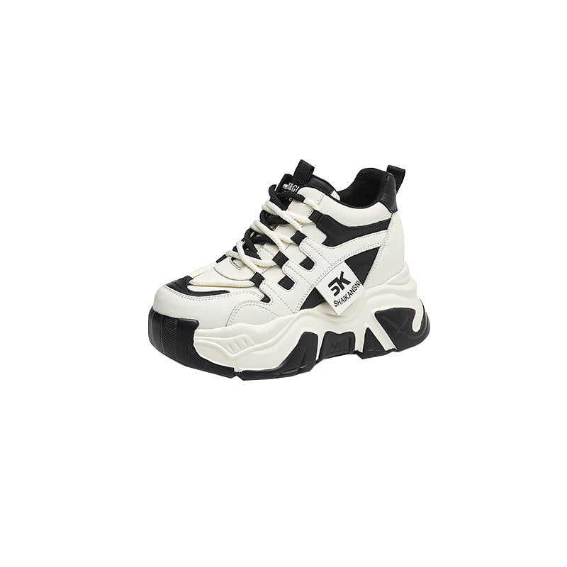 Women's Comfortable Height Increasing Insole Small College Style Dad Thick Bottom Women's Sports Shoes