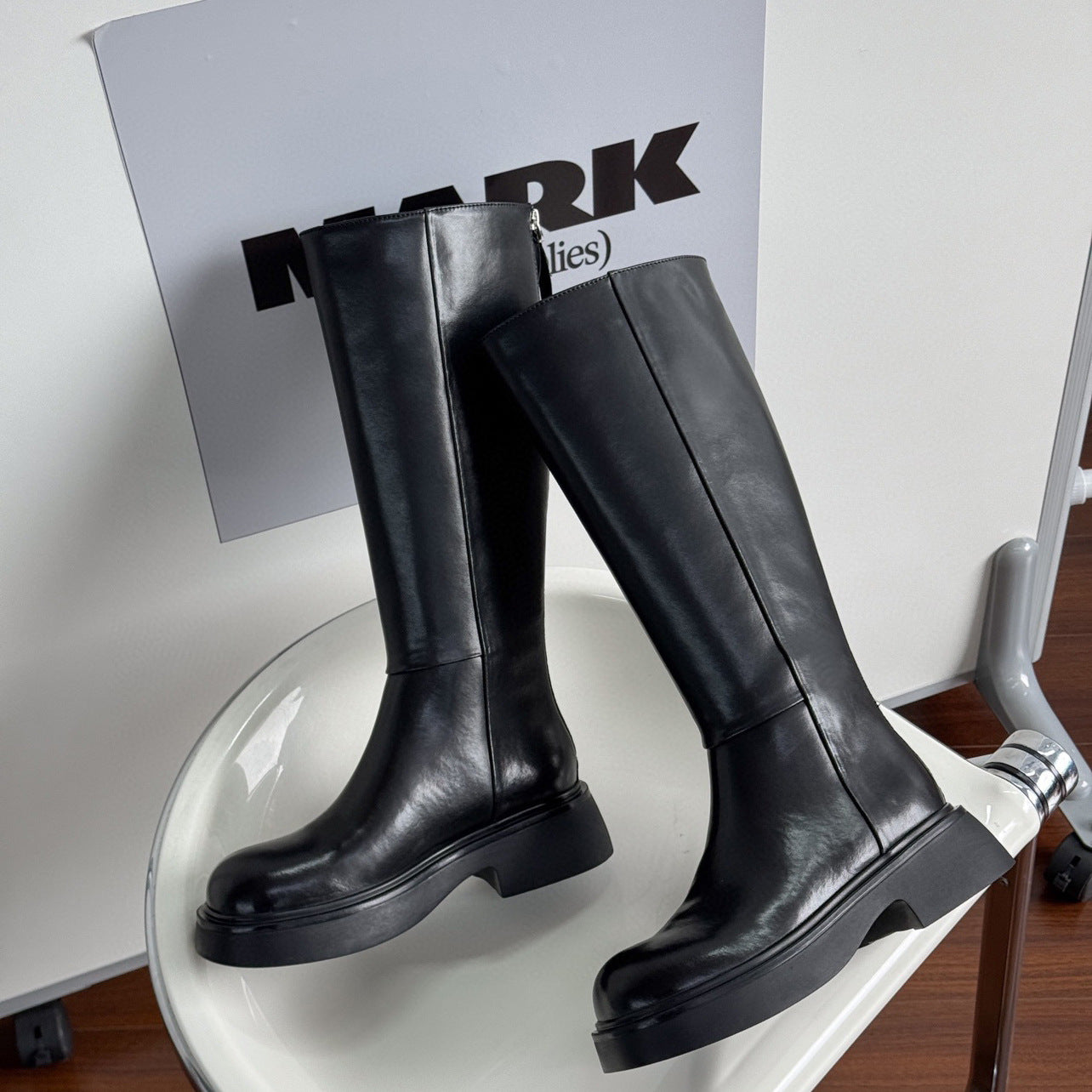Female Thick Bottom Small Below The Knee Boots