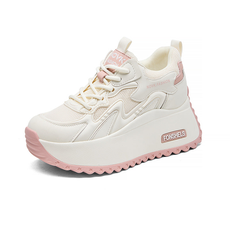 Women's Mesh Platform Pumps Height Increasing Insole Women's Casual Shoes