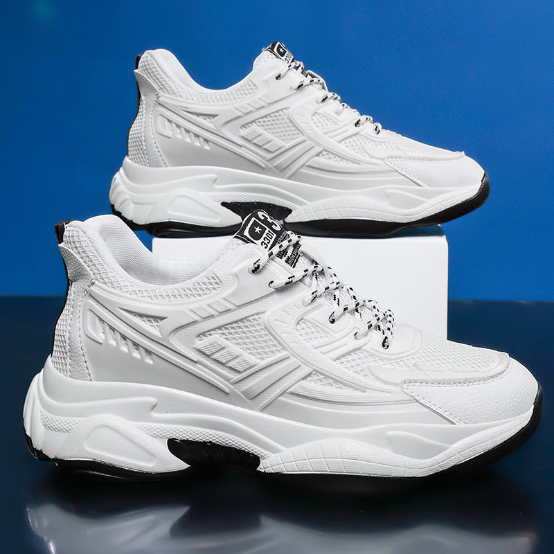 Men's Hight Increasing Breathable Woven Fashionable Mesh Running Invisible Men's Sports Shoes