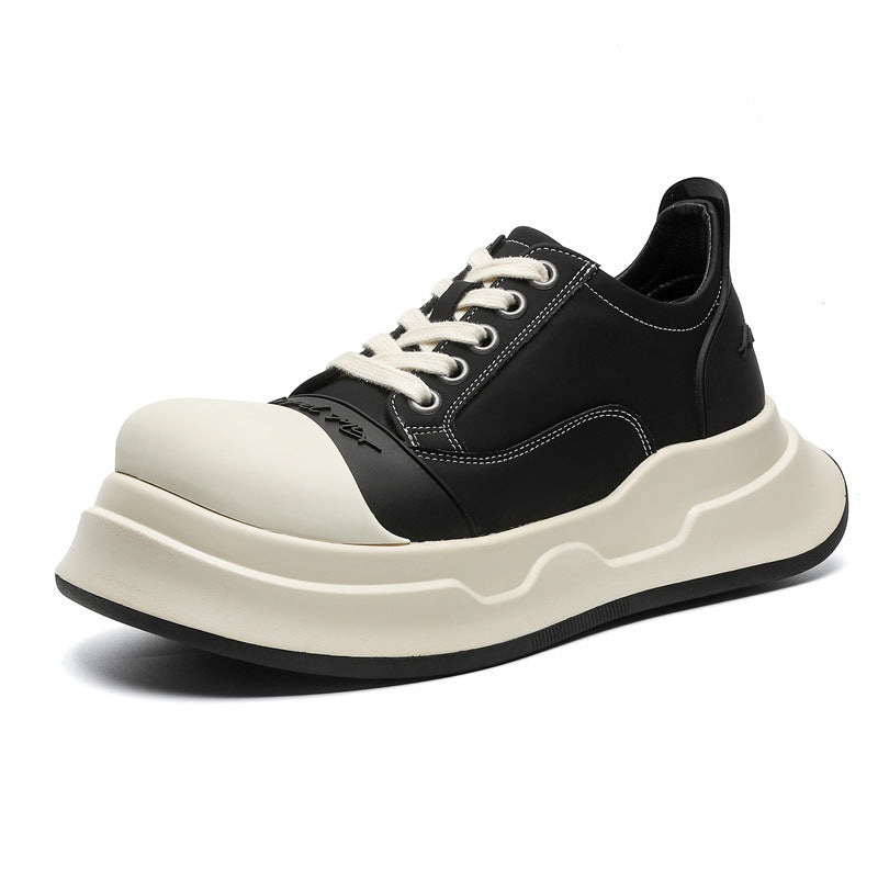 Men's White Big Toe Round Niche Ugly Cute Thick Men's Sports Shoes
