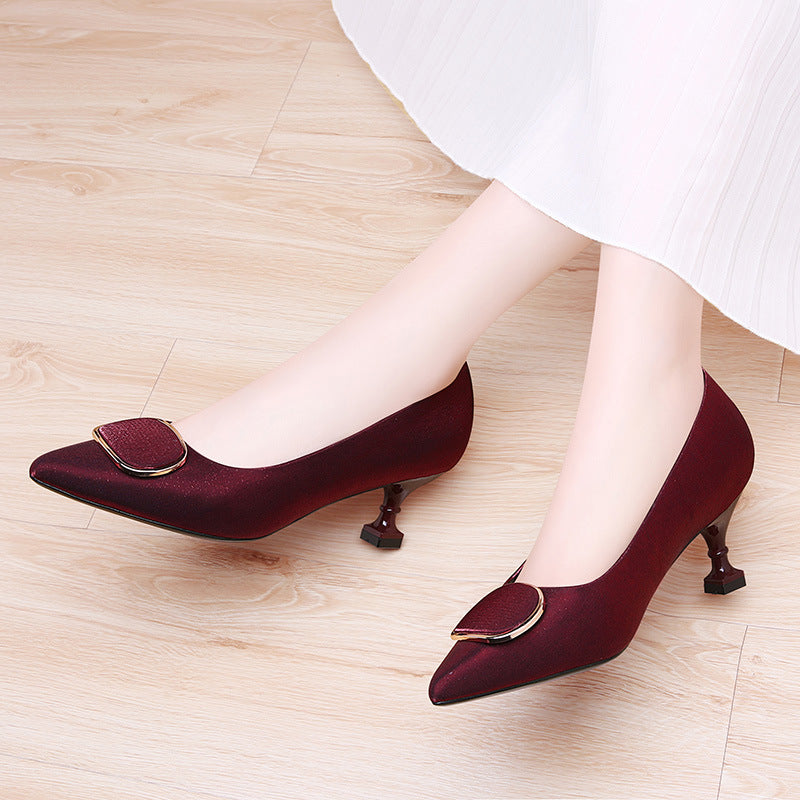 Women's Red High Niche Design Stiletto Not Tired Women's Fashion Shoes