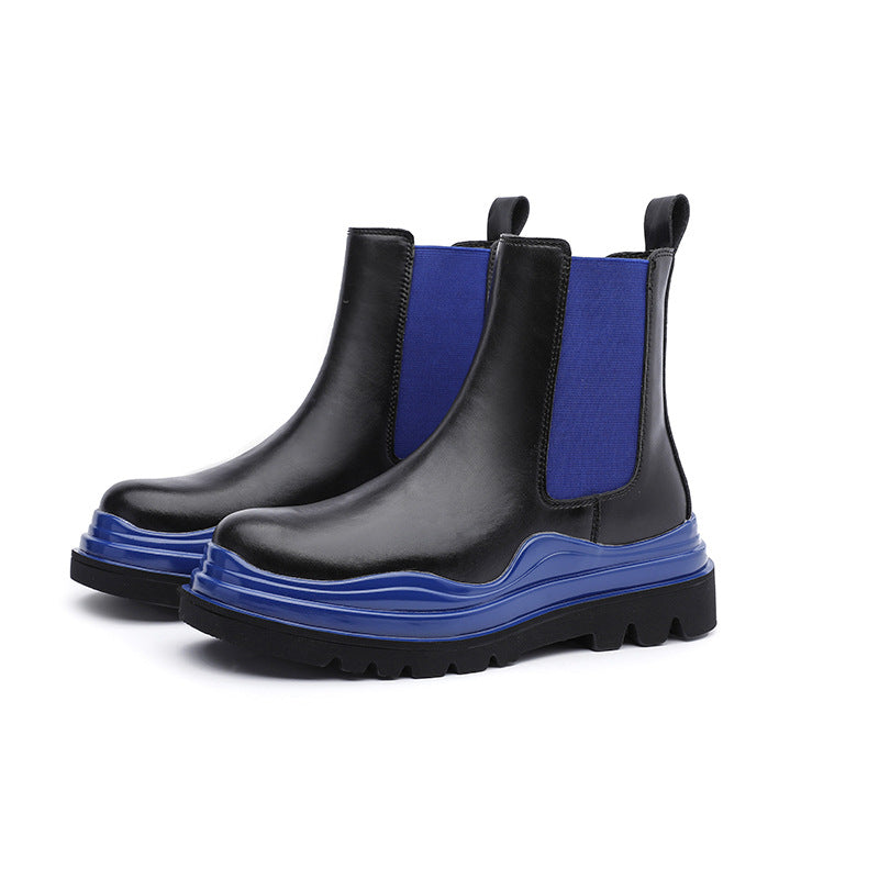 Fashion British Minimalist Chelsea Soft Bottom Comfortable Tooling Smoke Boots