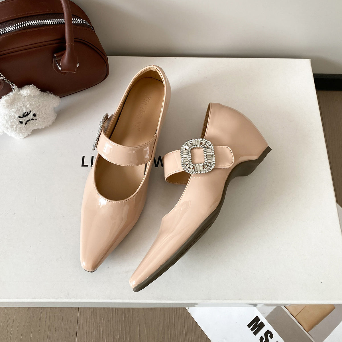 Women's Square Buckle Spring French Polka Dot Women's Fashion Shoes